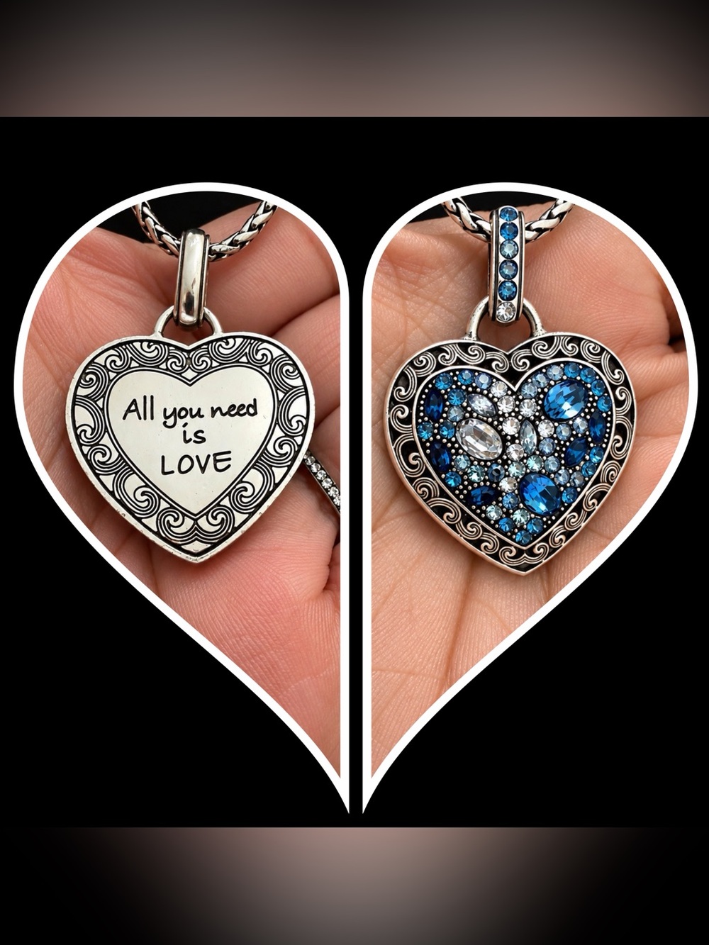 Brighton Y2K Bon Voyage Swarovski Crystal All You Need Is Love Necklace